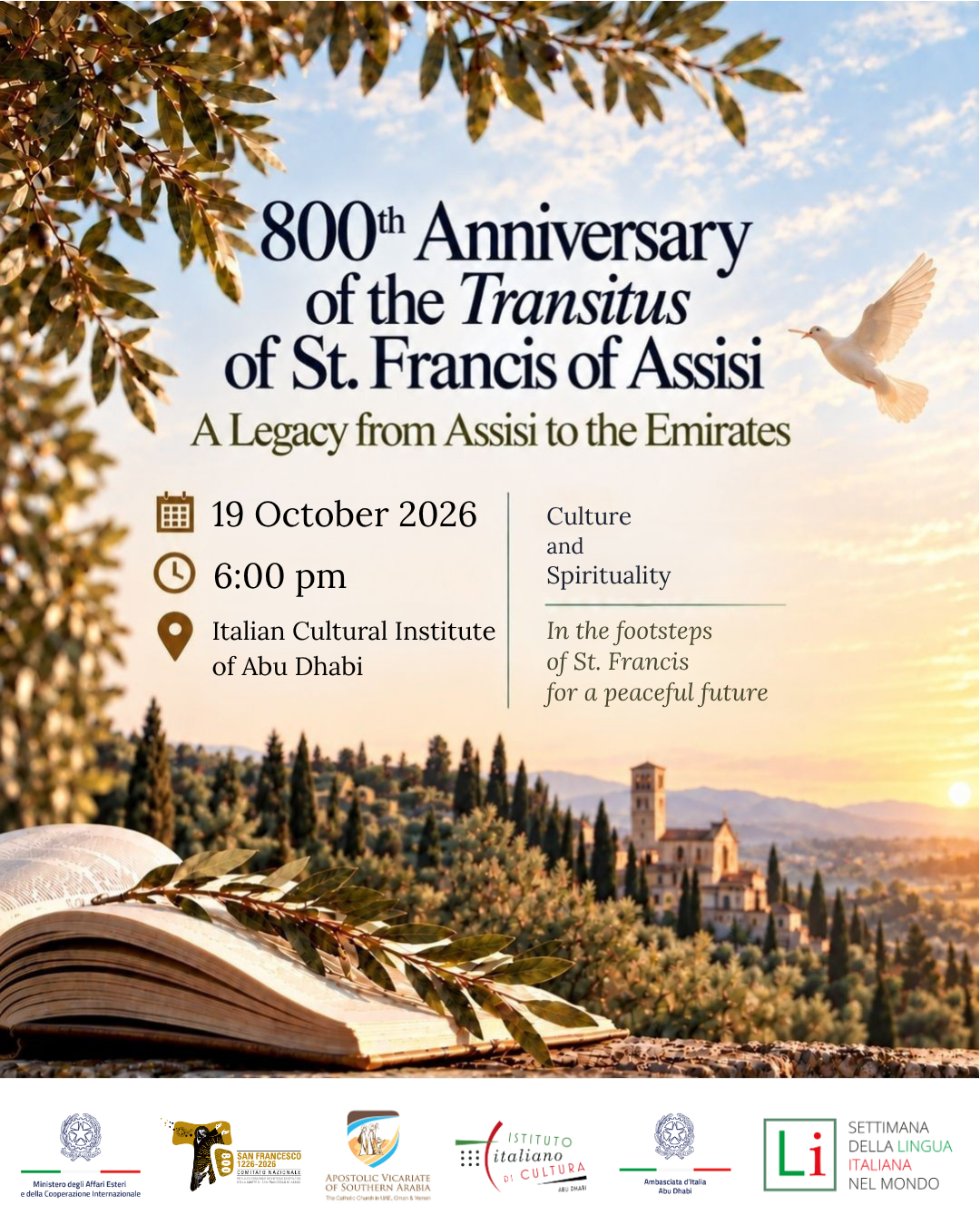 Copertina Locandina _800th Anniversary of the Transitus of St. Francis of Assisi